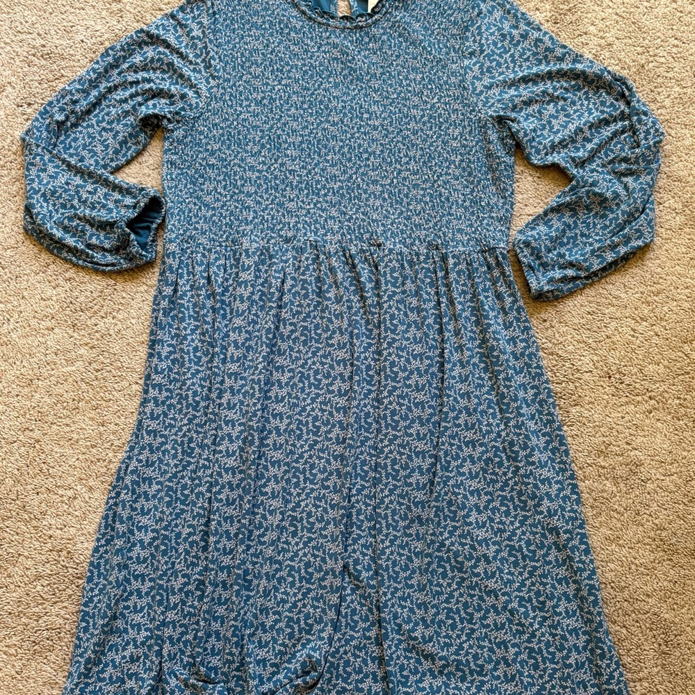 Matilda Jane Teal Patterned Long Sleeve Dress